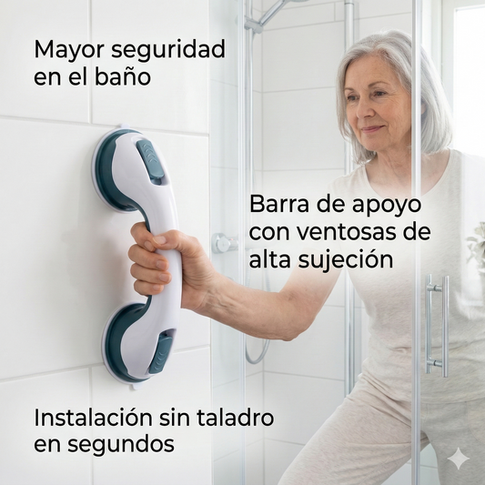 BARRA DE APOYO ANTIDESLIZANTE PARA BAÑO – IDEAL PARA ADULTOS MAYORES