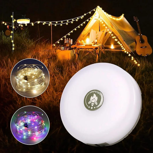 ✨ Luz de camping multifunción, guirnalda de luces RGB cálidas para camping al aire libre 🏕️🌈