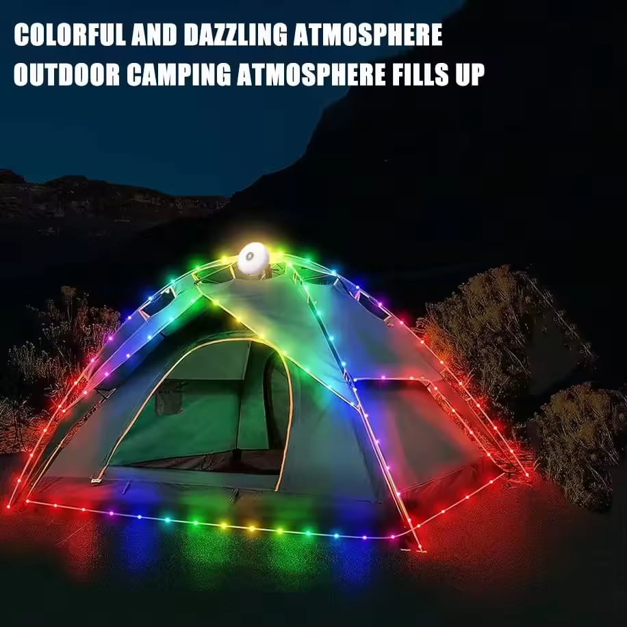 ✨ Luz de camping multifunción, guirnalda de luces RGB cálidas para camping al aire libre 🏕️🌈
