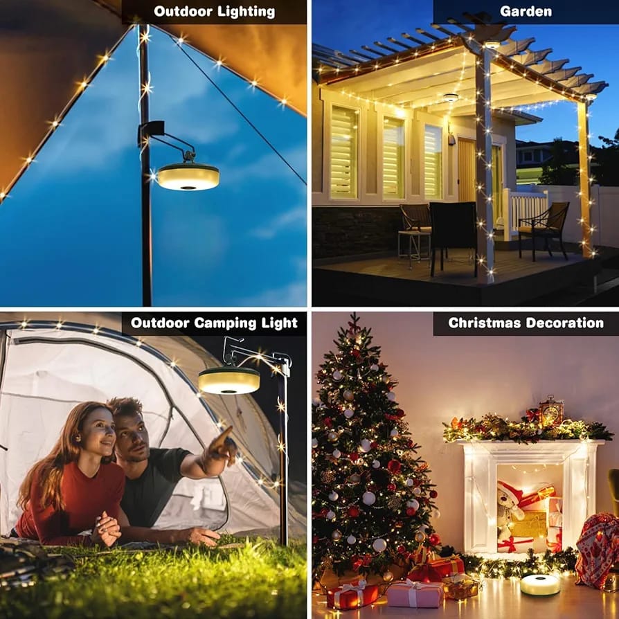 ✨ Luz de camping multifunción, guirnalda de luces RGB cálidas para camping al aire libre 🏕️🌈