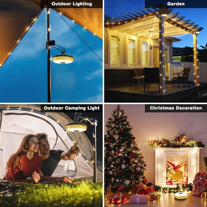 ✨ Luz de camping multifunción, guirnalda de luces RGB cálidas para camping al aire libre 🏕️🌈
