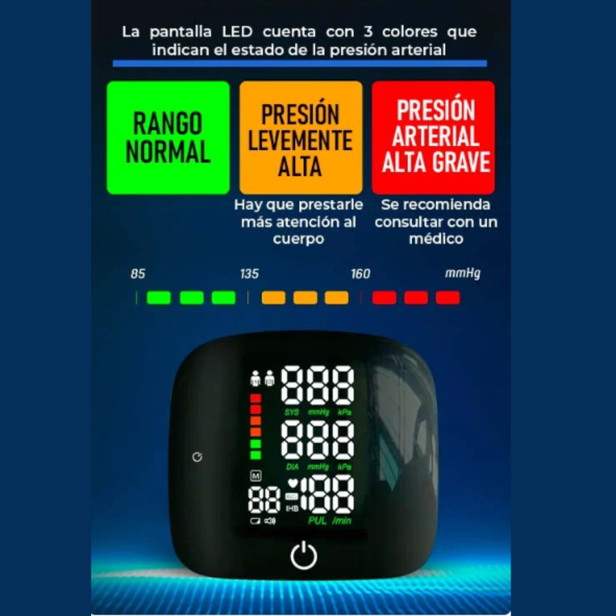🩺 Tensiómetro Digital de Muñeca – Monitoreo de Salud Fácil y Preciso