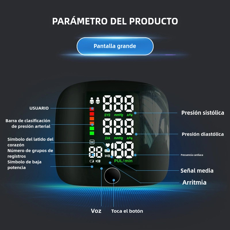 🩺 Tensiómetro Digital de Muñeca – Monitoreo de Salud Fácil y Preciso