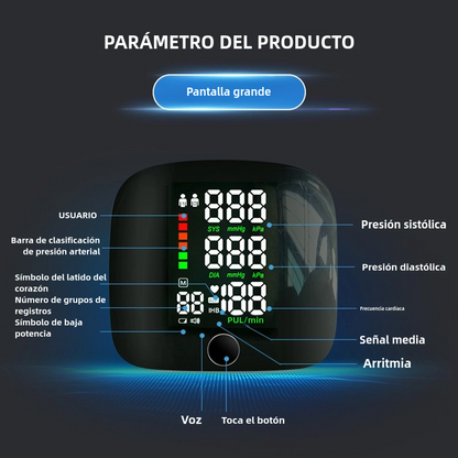 🩺 Tensiómetro Digital de Muñeca – Monitoreo de Salud Fácil y Preciso